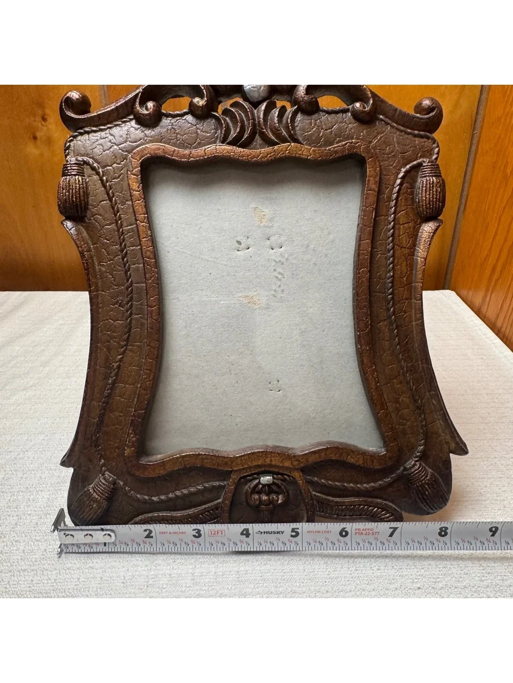 Vintage Baroque Style 5x7 Photo Frame Ornate Brown Resin Tabletop Frame